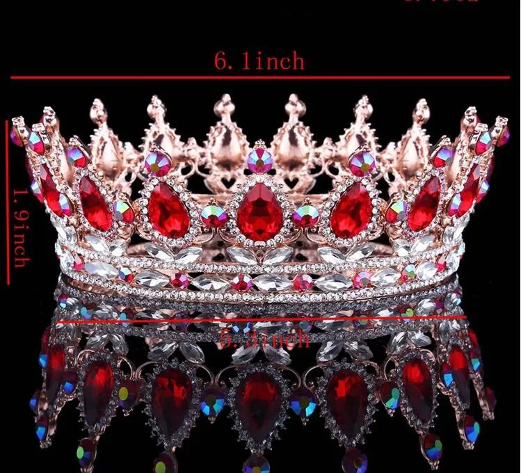 Couronne de mariée de luxe avec cristaux de strass, couronnes de mariage royales, accessoires de cheveux de princesse en cristal, diadèmes de fête d'anniversaire Qu267g