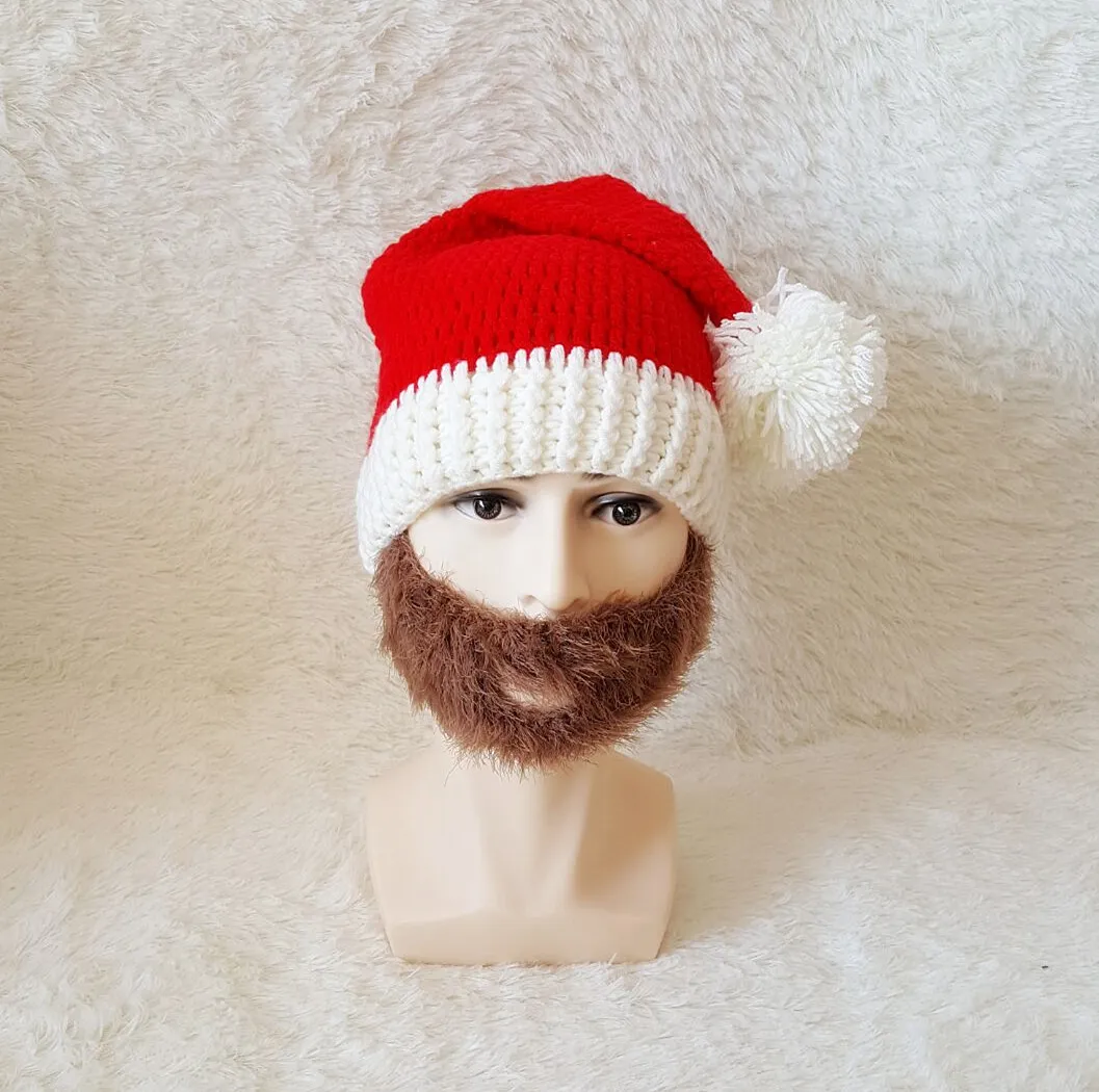 Mulheres Inverno Engraçado Bonito Natal Chapéu De Barba Tampas Chapéus Unisex Festa Festival Casual Red Hat Caps