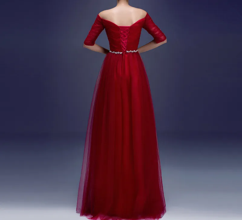 Robes de soirée accrocheuses paliers en tulle demi-manches robe de bal étincelante à lacets à lacets avec des robes de bal à fermeture éclair rouge foncé, bleu royal pas cher