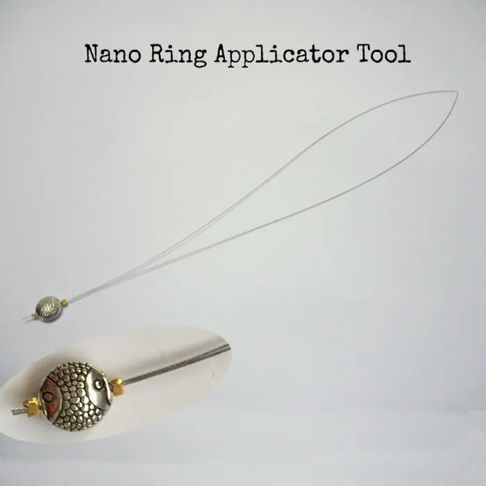 10 unités Nano Ring Threader/Outils de traction nano ring/Applicateurs de cheveux en acier inoxydable pour les cheveux à pointe de fusion