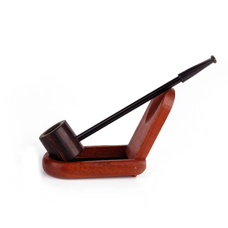 New strong sailors, solid wood, flat bottomed wax, mini pipe, man hammer, straight type smoking set.