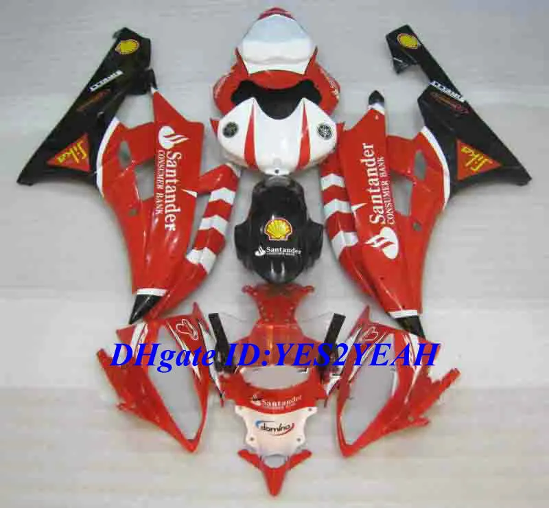 Hi-Quality Injection mold Fairing kit for YAMAHA YZFR6 06 07 YZF R6 2006 2007 YZF600 ABS Hot Red white Fairings set+Gifts YQ18