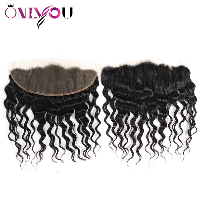 Faisceaux de cheveux brésiliens de vison non transformés avec cheveux humains ondulés frontaux avec fermeture Extensions de cheveux de vague naturelle juste pour blac1149231