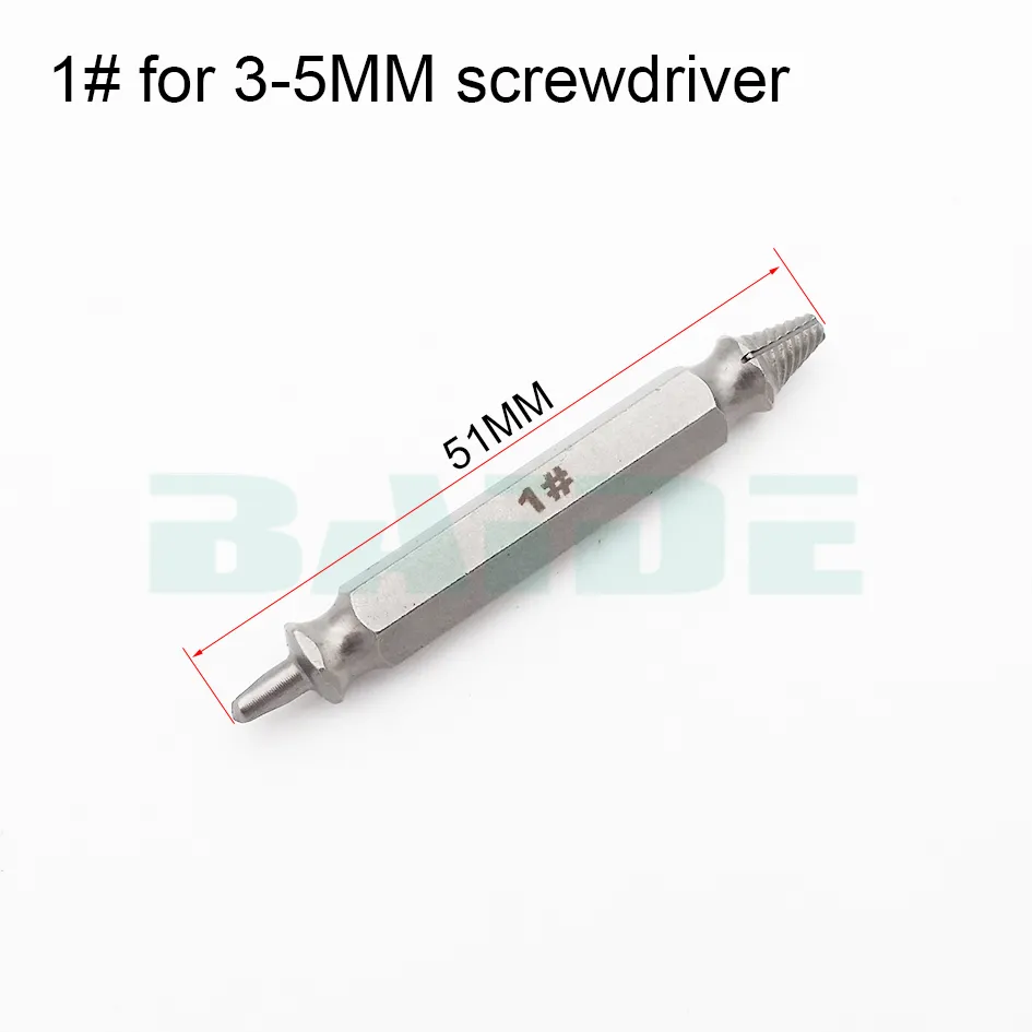 4 adet Marangozlar ScrewBolt Extractor Kılavuzu Matkap Kaldırma Kırık Cıvata Kolay Dışarı Çift Yan Cıvata Saplama Vida Sökücü 50 takım / grup