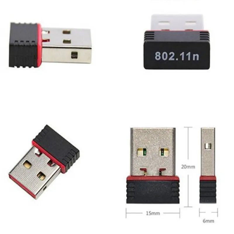 150 м USB Wi -Fi Беспроводной адаптер 150 Мбит / с IEEE 802.11n G B Мини -антеновые адаптеры Chipset MT7601 Сетевая карта 100шт бесплатно DHL