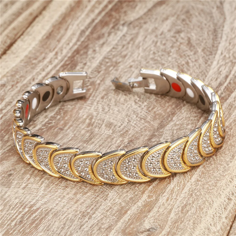 Nuovo design Catena lunare Bracciale magnetico Protezione dalle radiazioni Catena a maglie in rame Magneti energetici Braccialetti con ciondoli Bracciale rigido W3252460