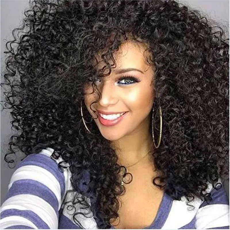 Cosplay Wigs Short kinky curly weave synthetic hair wigs for black women High Temperature Synthetic Wigs In stock