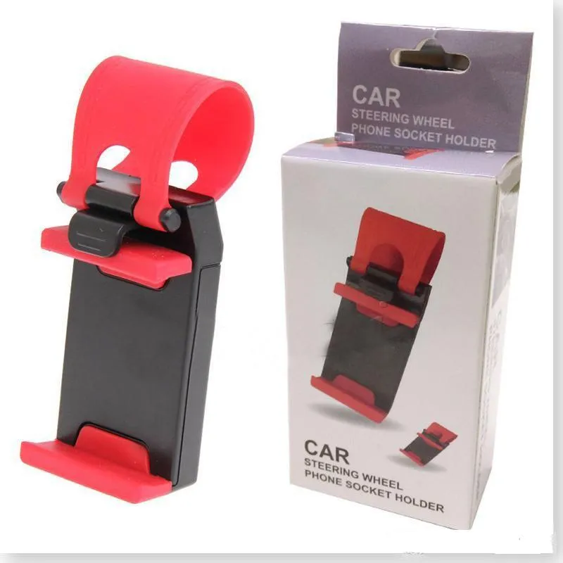 2019 Car Steering Wheel socket phone Holder universal cell phone Clip Mount car Holder for 50-80mm iPhone Samsung DHL 