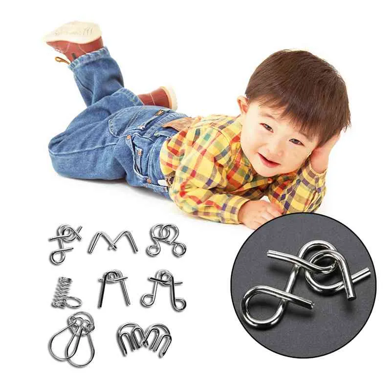 montessori materials metal проволочная головоломка iq mind brain teaser wuzzles game для взрослых и детей -выносливости