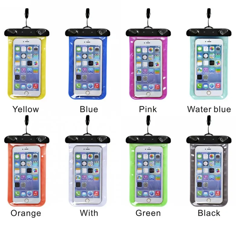 ユニバーサルサイズ5.7 ''防水携帯電話バッグケースクリアPVCシール水中セルスマートフォンドライポーチ携帯電話ケース