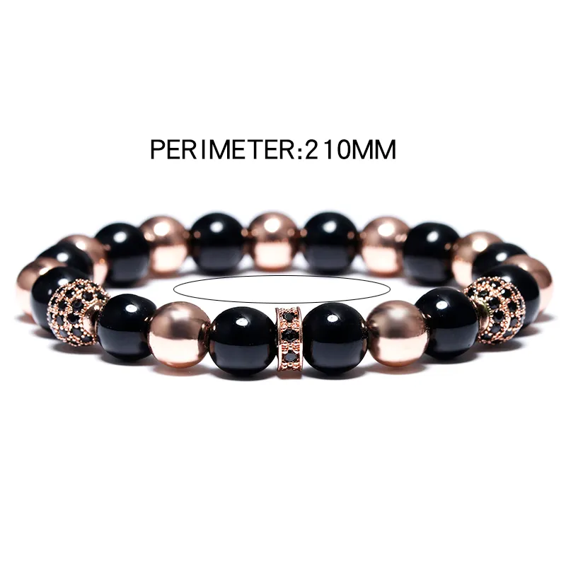 New Fashion Black Obsidian Stone Beads Bracelet Luxury Shambala Charm Strand Chain For Men Handmade Jewelry Accessories