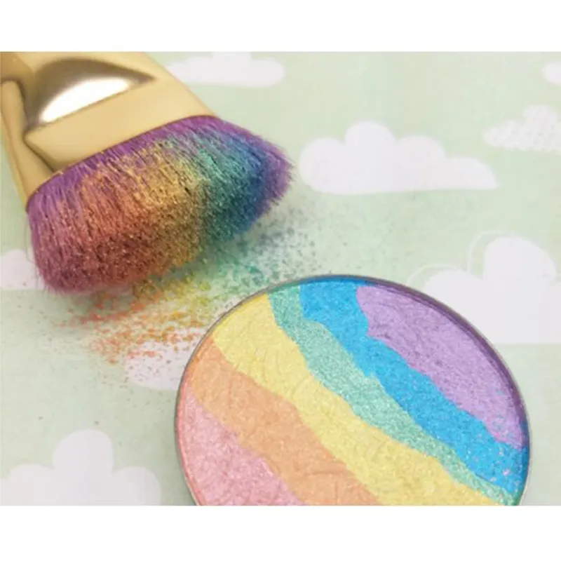 Märke Blush Makeup Highlighter Face Powder Colorete Women Beauty Make Up Rainbow Highlighter Blush Powder Gratis frakt