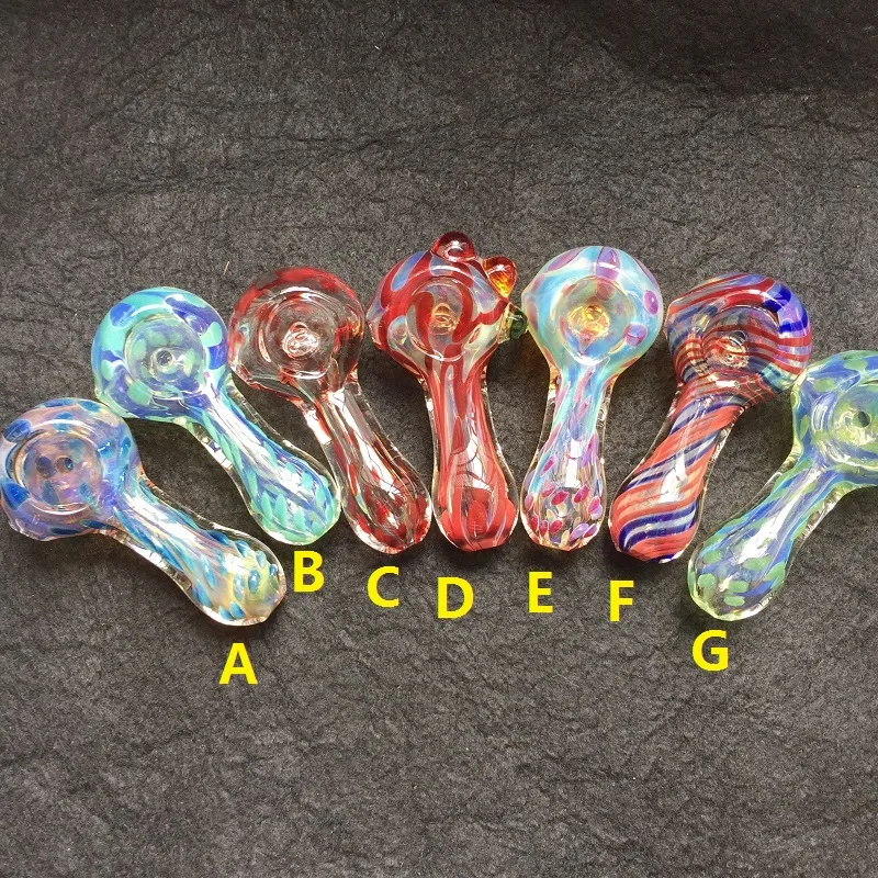 Pipes à main en verre soufflé pour fumer Beatuful Appearance Oil Rig Burners Pipe 2.95 Inch Best Spoon Pipes Free DHL