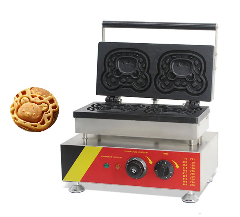 Byijamee Cartoon Cartoon Bear Waffle Baker Cake Maker آلة 220 فولت 110 فولت الكهربائية الدب الهراء آلة الكعك