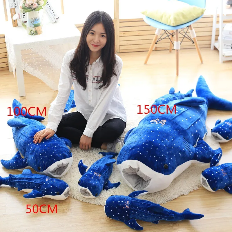 50 nieuwe stijl blauwe walvis pluche speelgoed grote visdoek poppen haai gevulde pluche zeedieren kinderen verjaardag cadeau la084