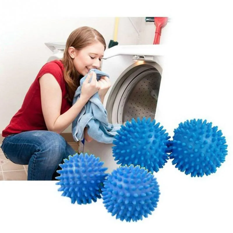 2 pçs / lote Ferramentas de Limpeza Do Banheiro Pano De Secagem de PVC Lavanderia Lavagem Secador de Bola Produtos de Lavanderia Acessórios Amaciante Azul de secagem
