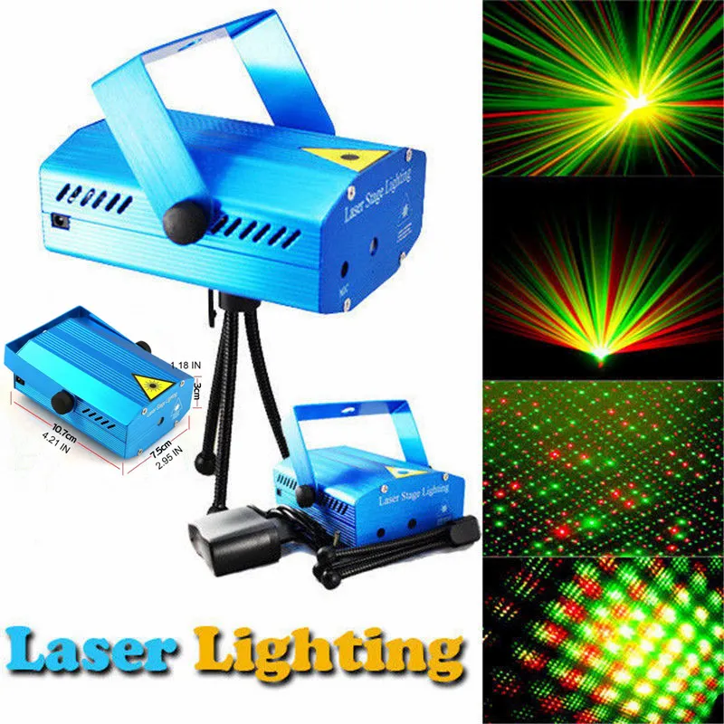 Mini Laser Stage Lighting 150mw Greenred LED Light Laser DJ Party Stage Light Disco Dance Floor Lights