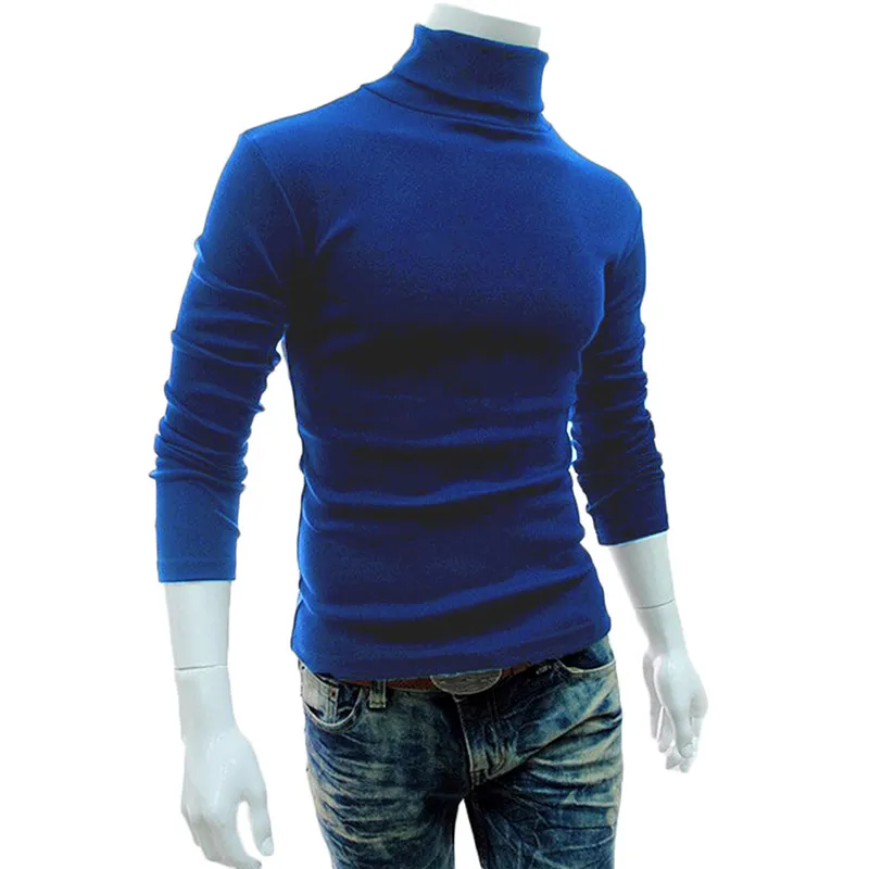 Fashion Autumn Winter Mens Sweaters 2018 Casual Male Turtleneck Man S Black Solid Knitwear Slim Fit Brand Clothing Sweater