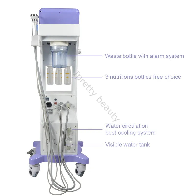 Kore tarzı 5 inç 1 soğutma RF mikro akım yüz asansör ultrasonik masaj hidrafasiyal mikrodermabrazyon hidro aqua soyma yüz makinesi