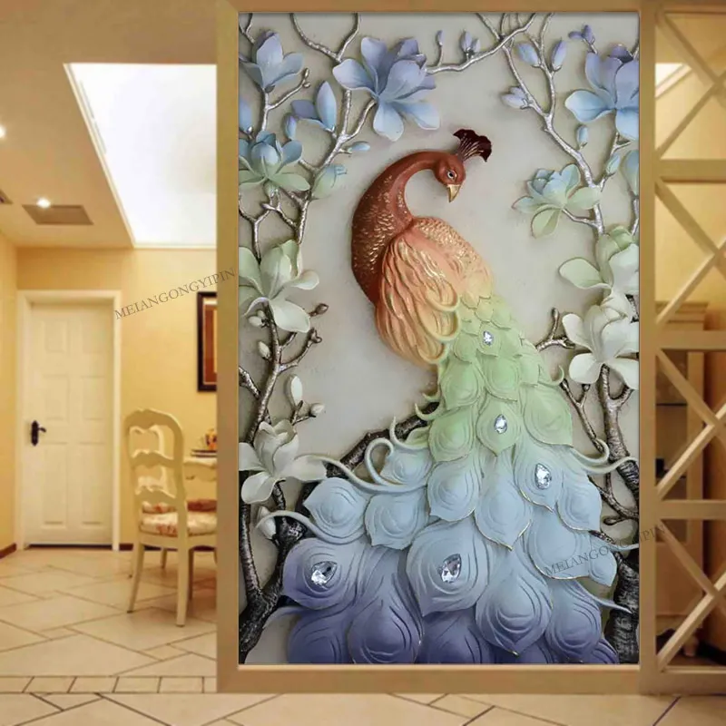 5D Diamond Embroidery Animal Peacock Flower Special Shaped Diamond  PaintingCross Stitch Crystal Diamond Picture Home Decor