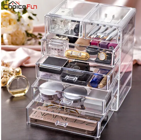 Caja De Maquillaje De 7 Cajones De Acrílico Transparente