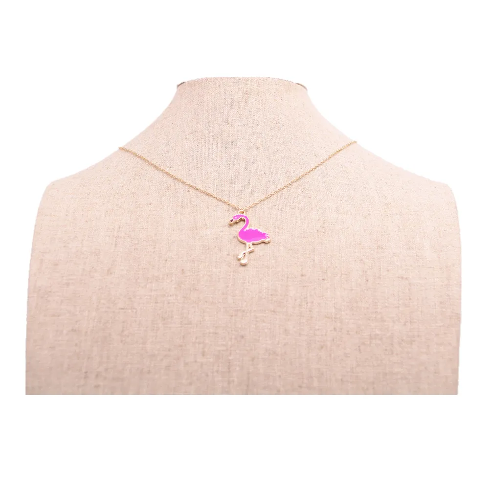 Collier pendentif oiseaux flamant rose à la mode, colliers avec éléments goutte à goutte pour femmes, vente au détail et entier, mix9171076