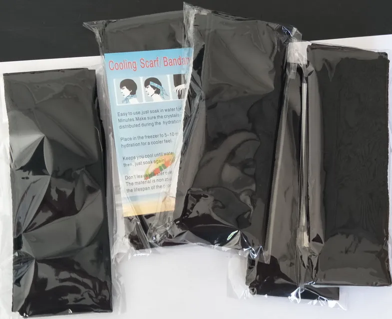 50 Adet Siyah Renk Fabrika Kaynağı Sıcak Satış-Bandana Boyun Eşarp Kravat Wrap Soğutma Bandanalar Kafa Boyun Serin Atkı
