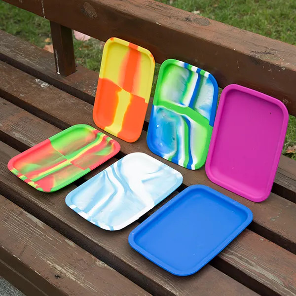 Silicone Tray Food Grade smoke Silicon Jar Container Dish Wax Dab Oil Concentrate Nonstick L* W*H=200*150*20MM Mixed colors