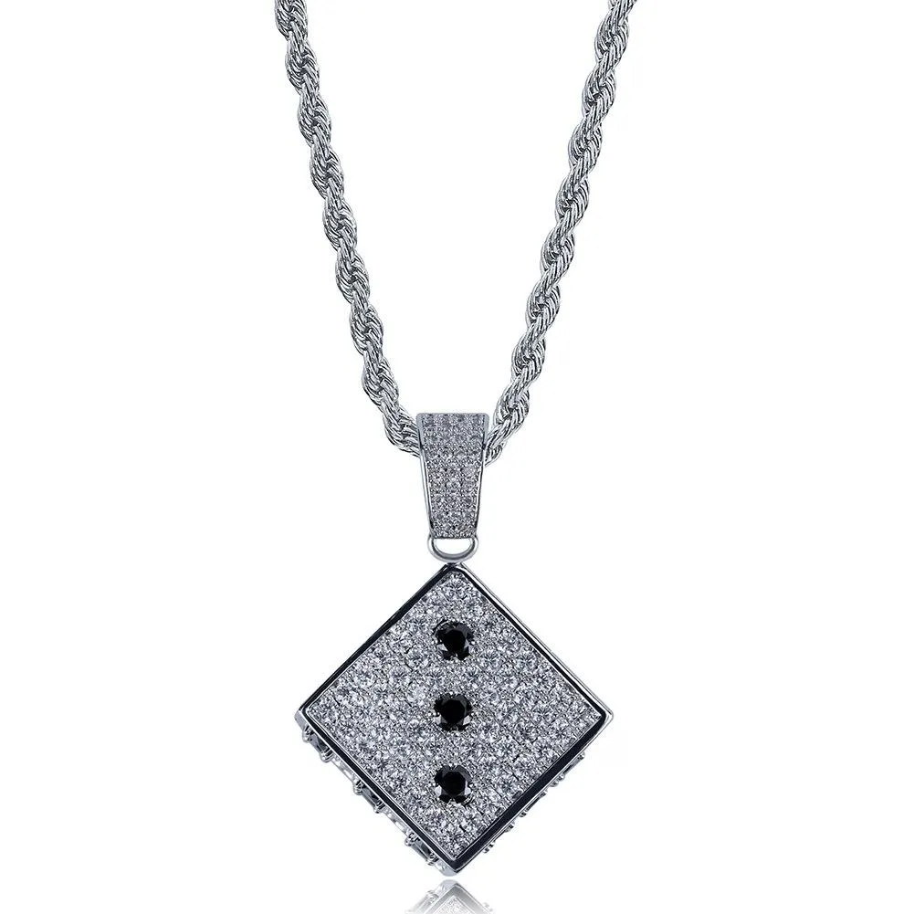 Collana con Ciondolo Rotante HipHop Numero 44 di Grandi Dimensioni, Completamente Tempestato di Zirconi Cubici, Gioielli per Uomo e Rapper