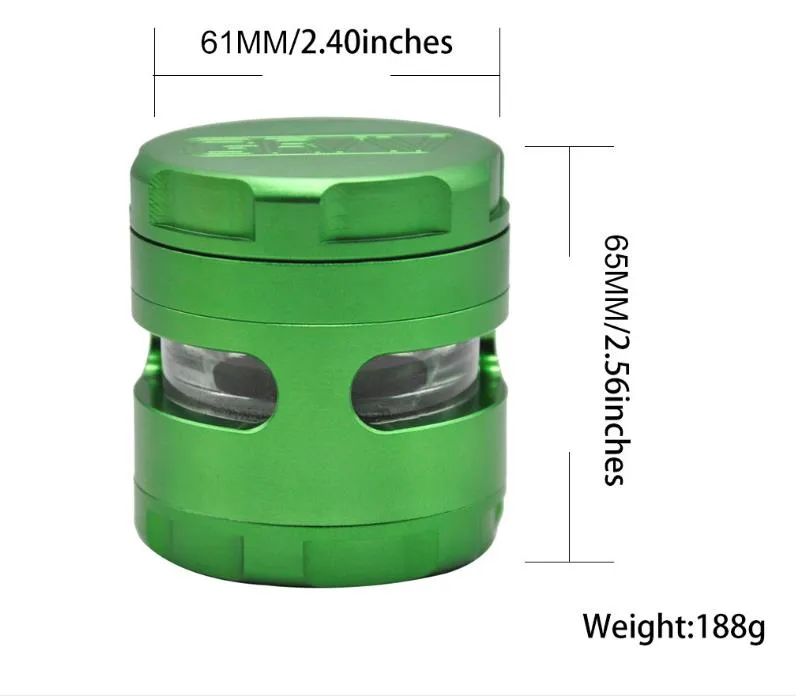 Nowy pięciostanowy młyn smogowy 61 mm aluminiowy młynek do stopu aluminium trzywarstwowego młynek oparowy