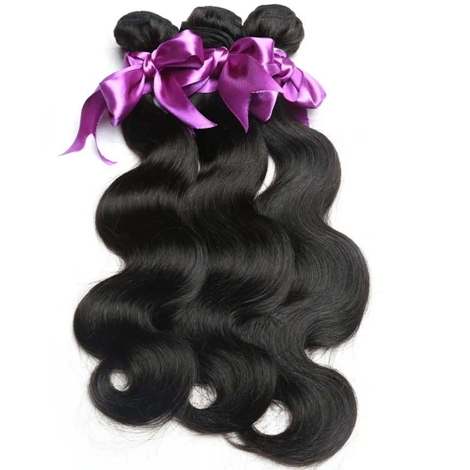 Brazilain 13x4 öra till öra spets frontlås med buntar Brazilain Body Wave Virgin Human Hair Weave Extensions with Lace Frontal