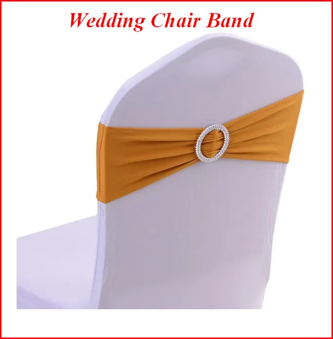 Banquete de casamento Cadeira Cobre Tira Decorativa Tampa Da Cadeira Do Spandex Estiramento Banda Com Fivela Slider Caixilhos Decoração Arco ouc055