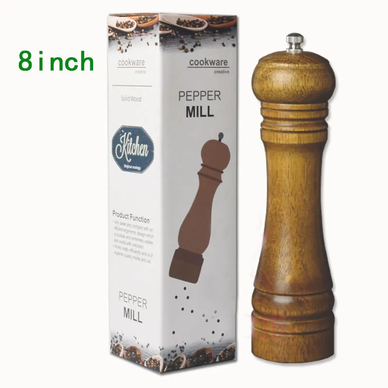 5810 Zoll Holz Salz Pfeffermühlen Salz Pfeffer Sauce Mühle Werkzeug Mühle Mixer Muller Stick Pfeffermühle Küche Werkzeuge WX91012865216