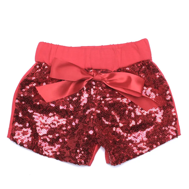 Bebê Meninas Lantejoulas Shorts Calças Calças Casuais Fashion Infant Glitter Bling Dance Boutique Laço Princesa Shorts Roupas Infantis 14 cores TO568