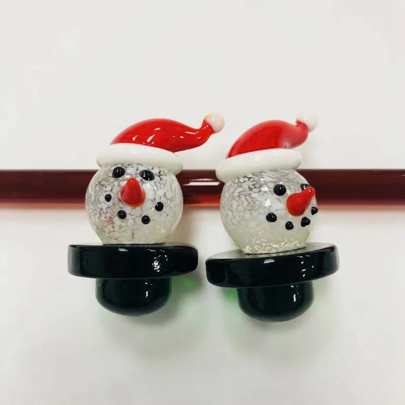 Christmal Snowman Glass Carb Caps od 25mm Thermal P Quartz Banger Nails Hat Style Dome Bubbler Ny ankomst Rökning Tillbehör DCC06