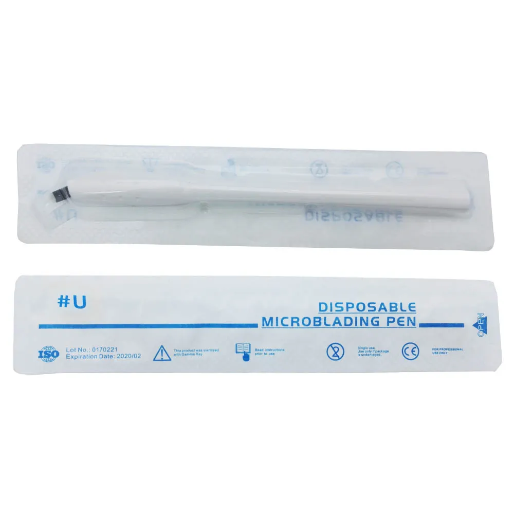 Sterile 18U engångs Mikroblading Pen Permanent Makeup Tattoo Needles2809277