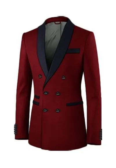 Stilig fin sjal lapel brudgummen dubbelbröst brudgum tuxedos svarta män kostymer bröllop/prom/middag man blazer (jacka+byxor+slips)