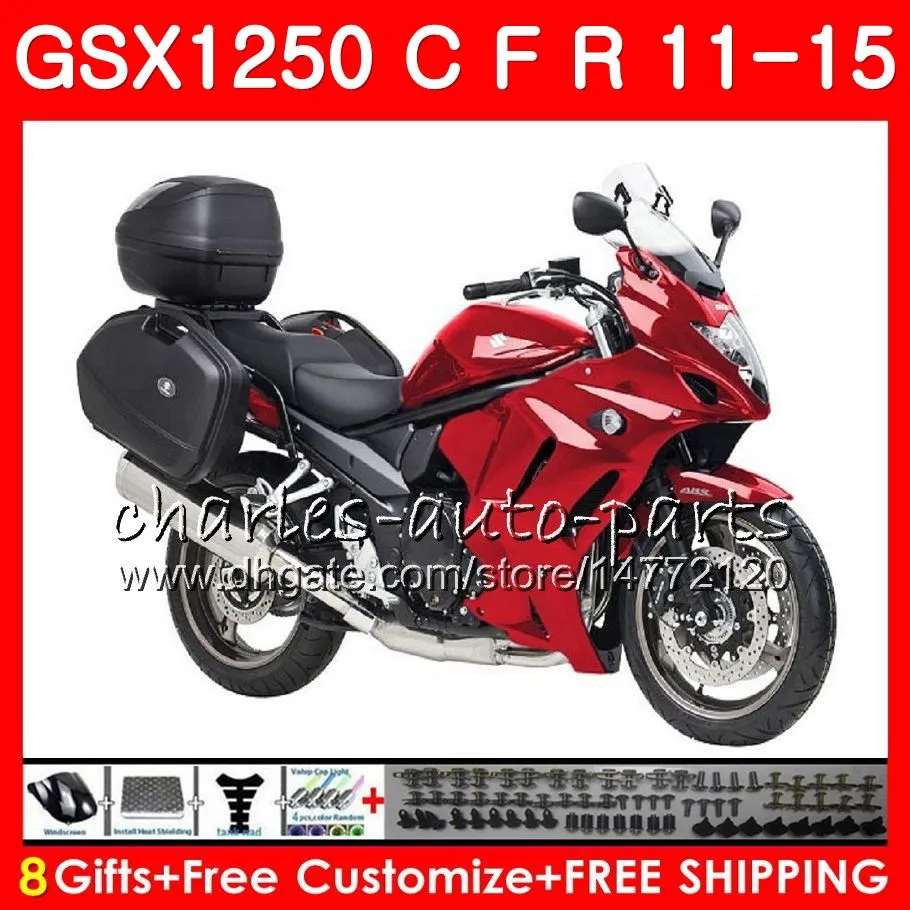 جسم أحمر لامع لـ SUZUKI Bandit GSX1250F GSX1250FA GSX1250 C 11 12 13 14 15 111HM.29 GSXF1250 GSX1250C 2011 2012 2013 2014 Fairing