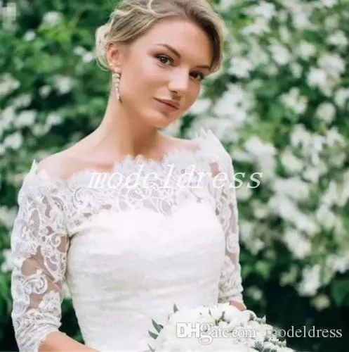 Country Chic: Ankle Length Bateau Neck tea Length wedding dress with Long Sleeves, Lace Appliques, and Short Length for Garden or Beach Weddings - Country Chic: Ankle Length Bateau Neck tea Length wedding dress with Long Sleeves, Lace Appliques, and Short Length for Garden or Beach Weddings -