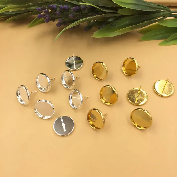 DHgate.com:8/10/12/14mm Stud Earrings Pins base Connector plate tray ...