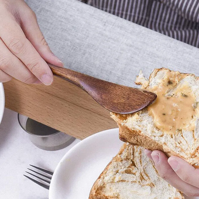 15*2.5cm Wood Cutlery Wooden Butter Knife Cheese Smear Jam Bread Cake Knife Bakeware Supplies ZA5591