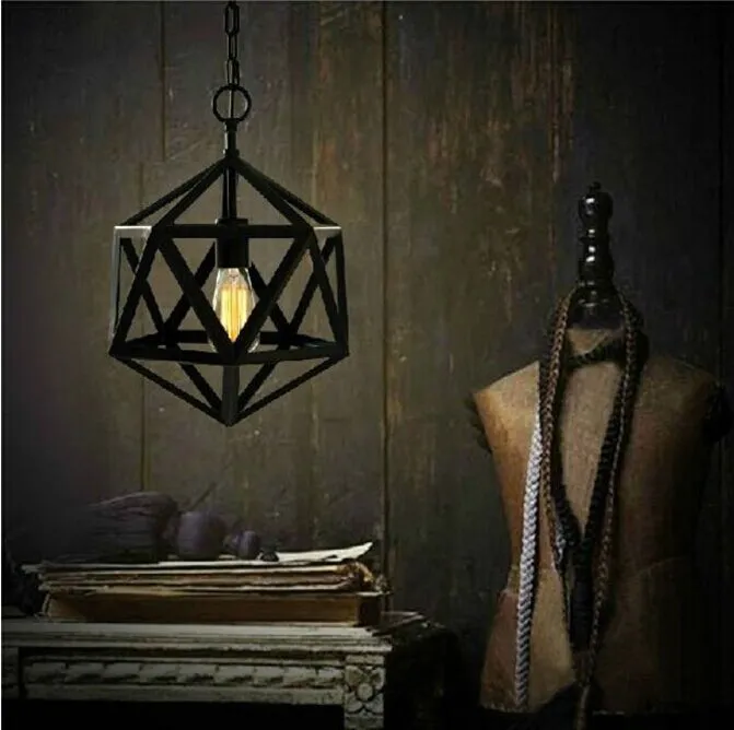 Vintage Loft Rustic Pendant Lighting With Diamond Steel