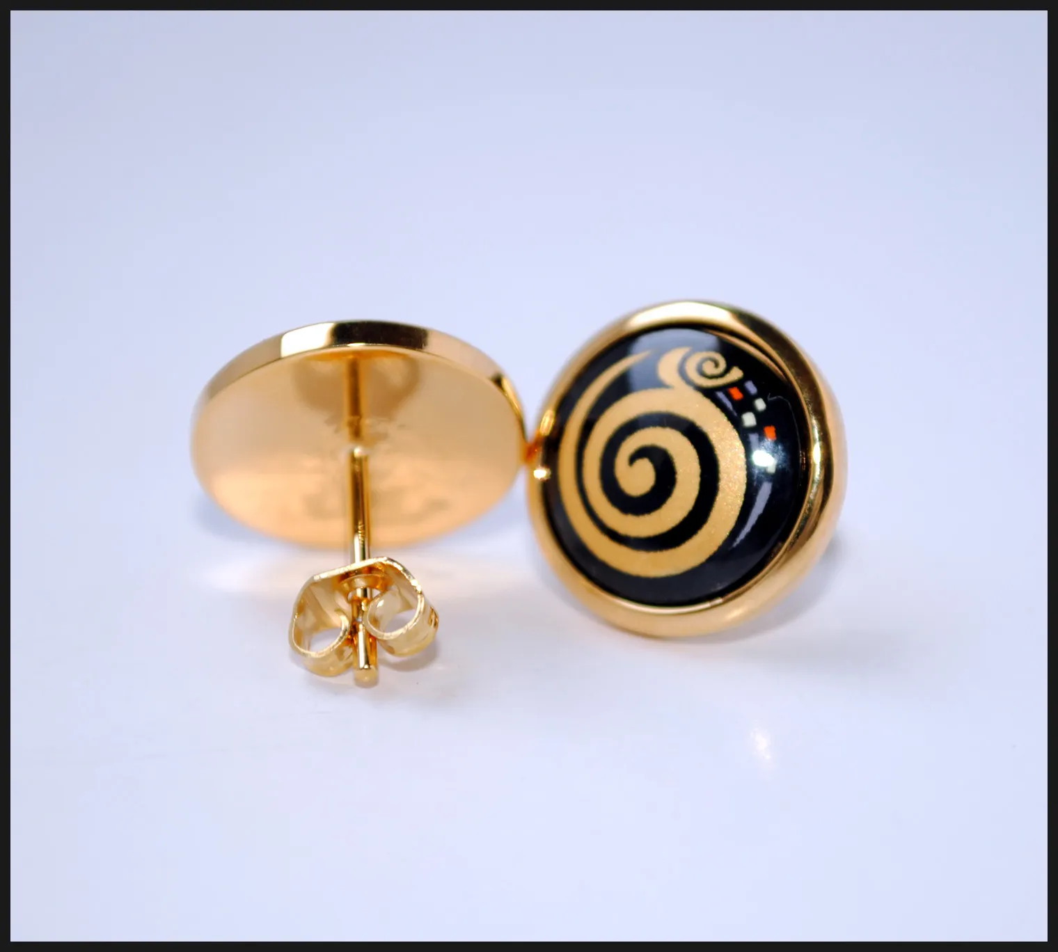 KLIMT -Serie 18K Goldplated Emaille Ohrringe für Frauen mit hochwertigen Stollen Ohrringen