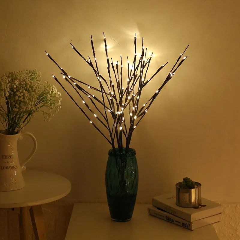 LED cordes saule branche lampe Floral lumières 20 ampoules maison fête de noël jardin décor arbre chaîne cadeau d'anniversaire cadeaux