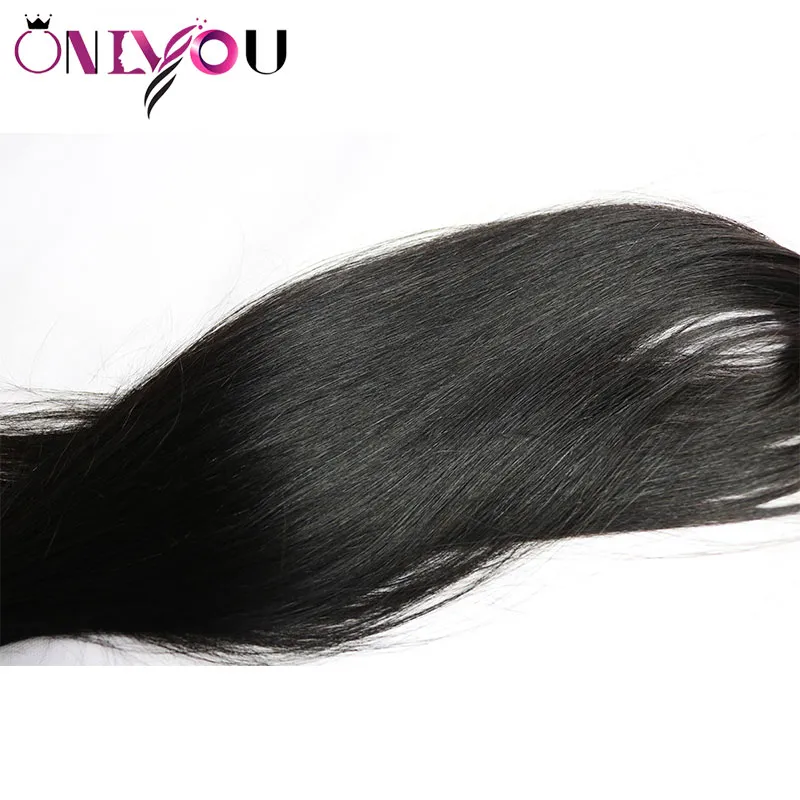 Onlyou Hair Products 40 Polegada Reta Feixes de Cabelo Humano Vison Brasileiro Peruano Indiano Malaio Macio Reto Remy Extensões de Cabelo Virgem