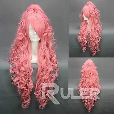 Vocaloi D-Megurine Luka Pembe Anime Cosplay Parti Peruk Saç + 1Clip Attail