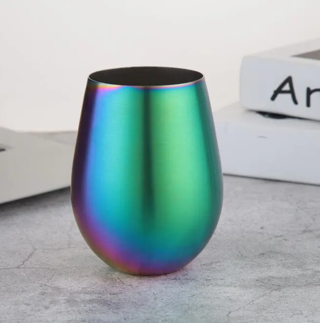 Set de 6 tasses (à vin) en acier inoxydable, 500 ml, avec bord roulé