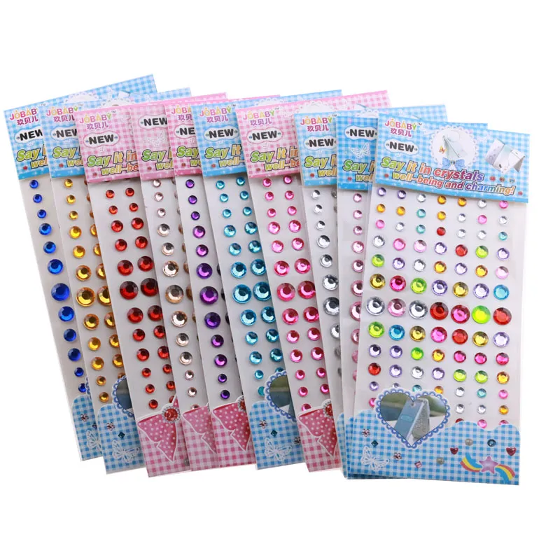 Round Adhesive Diamond Gem Stickers, 12mm 