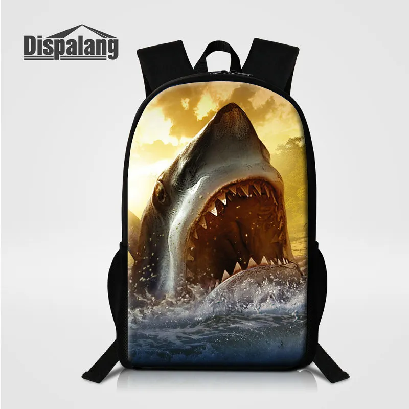 16 Inch Large School Bags For Primary Students Shark Fish Animal