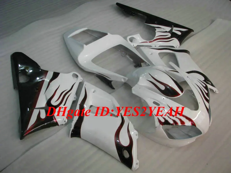 YAMAHA YZFR1 98 99 için özel Motosiklet Fairing kiti YZF R1 1998 1999 YZF1000 ABS Flames beyaz siyah Marangozluk seti + Hediyeler YS11